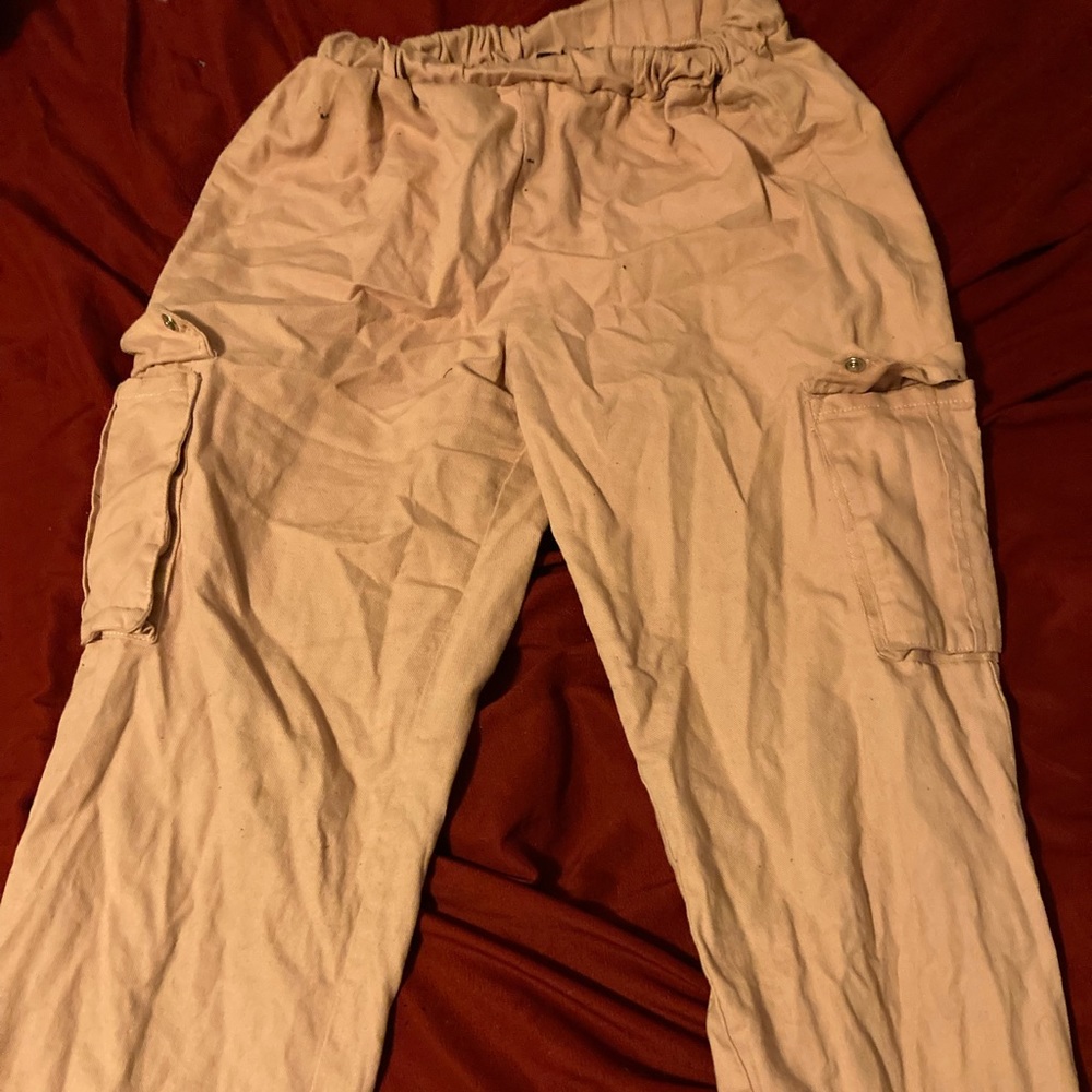 Dusty Pink Pocket Detail Cargo Pants